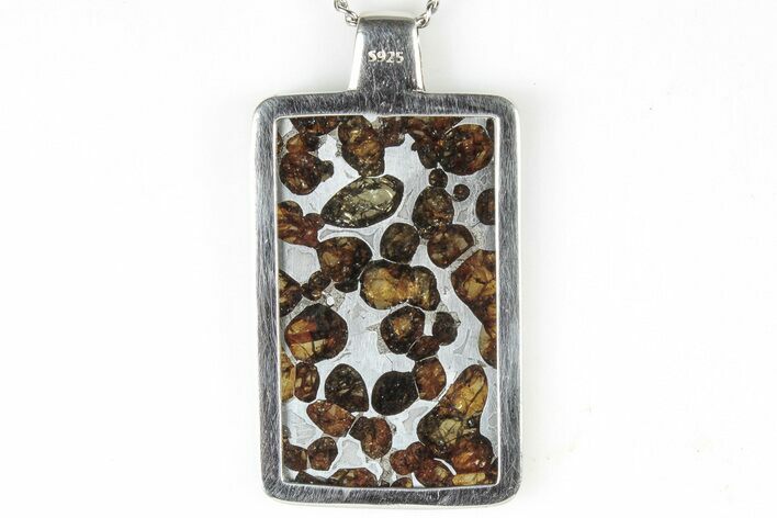 Sericho Pallasite Rectangle Meteorite Pendant - Kenya #309309